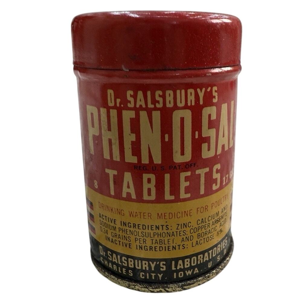 Vintage Mini 1937 Dr Salsbury’s Phen-O-Sal Tablets Tin Medicine Advertising